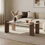Nordure Mesa de Café Renard Travertino y Venezia Walnut